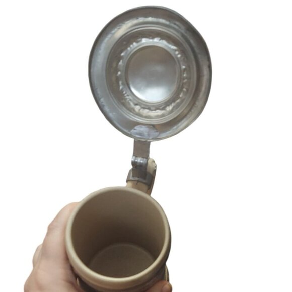 Alwe German Beer Stein Mug Pewter Lid 1835-1918 Bavaria Lion Crest Vintage - Picture 6 of 9